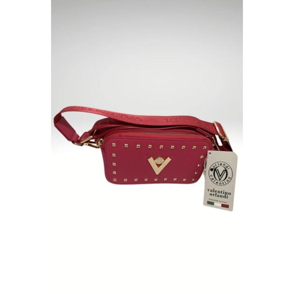 NWT Valentino Orlandi, Blush/PINK Crossbody Studded Bag MSRP $159 SAME DAY SHIP - Picture 1 of 5